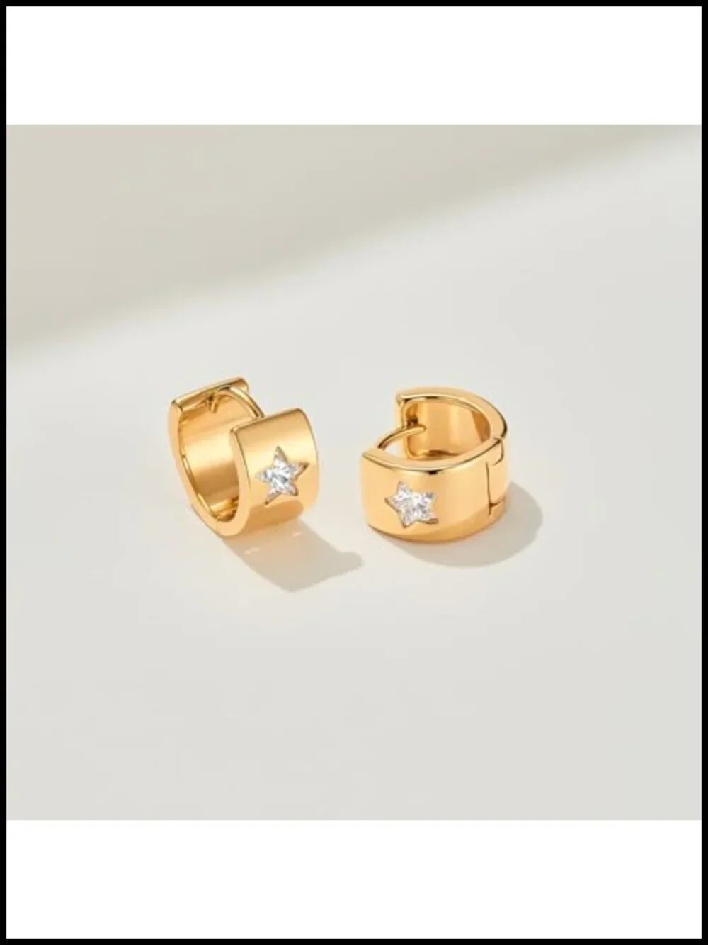 Chunky 14k Gold Huggie Hoop Earrings Hypoallergenic, Lightweight for Women